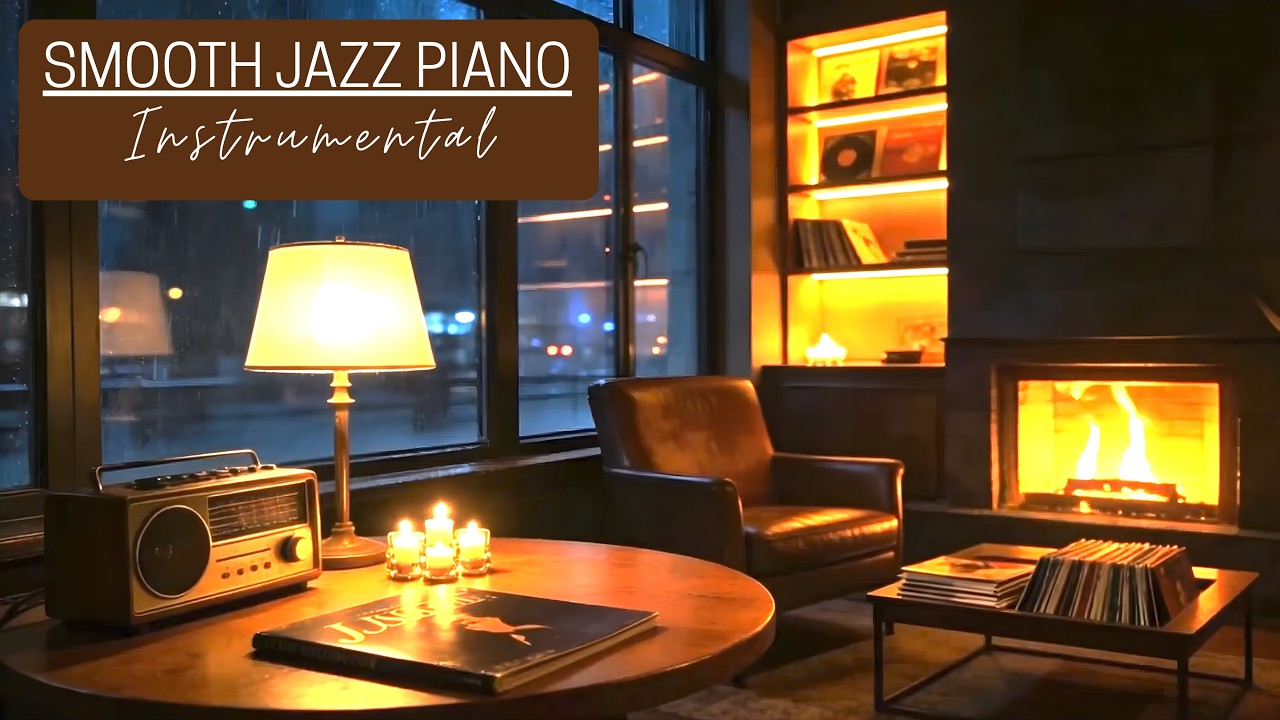 Smooth Jazz Instrumental | Relaxing Night Music for Deep Study, Focus & Reading (Rainy Ambience)