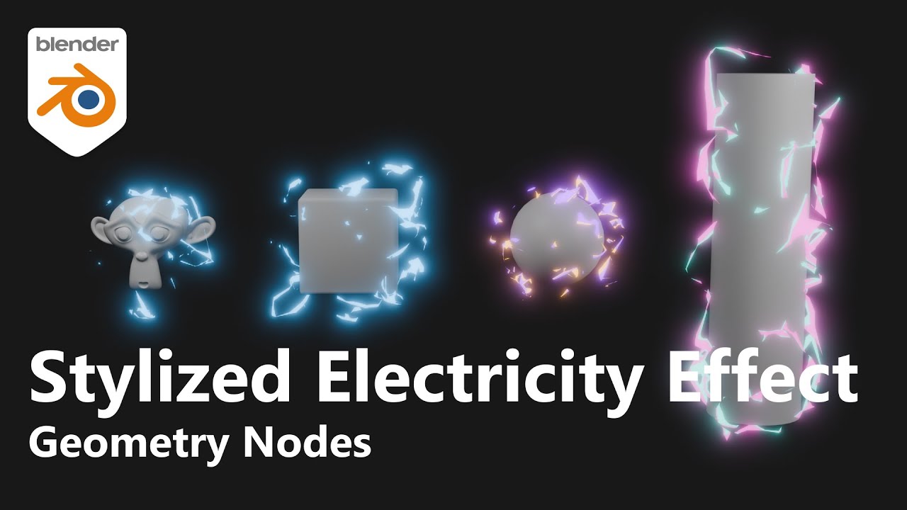 Stylized Electricity Effect (Blender Geo Nodes) | Quick Process｜Free File