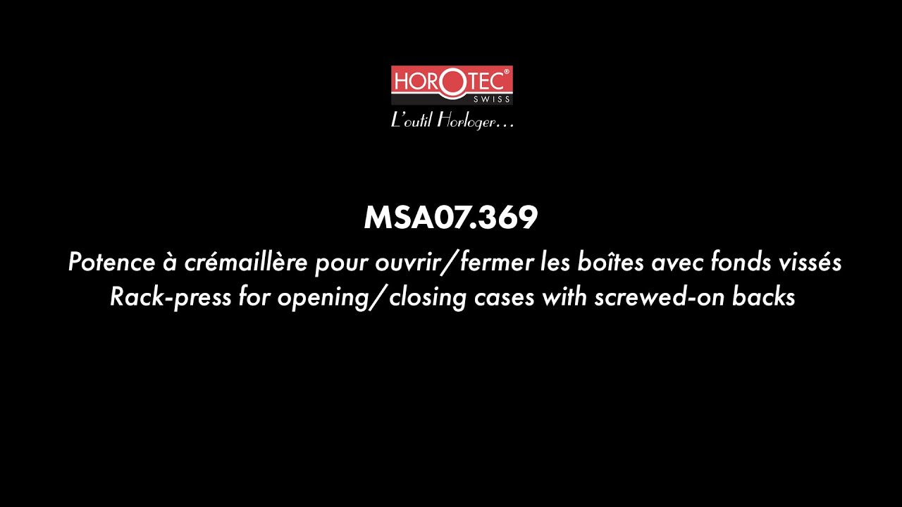HOROTEC | MSA07.369 | RACK-PRESS FOR OPENING/CLOSING CASES WITH SCREWED-ON BACKS, COMPLETE VERSION