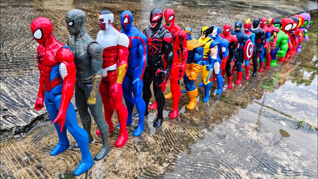 AVENGERS ACTION FIGURE REVIEW SPIDERMAN, HULK, IRONMAN, BATMAN, DEADPOOL, SUPERMAN, THOR #2