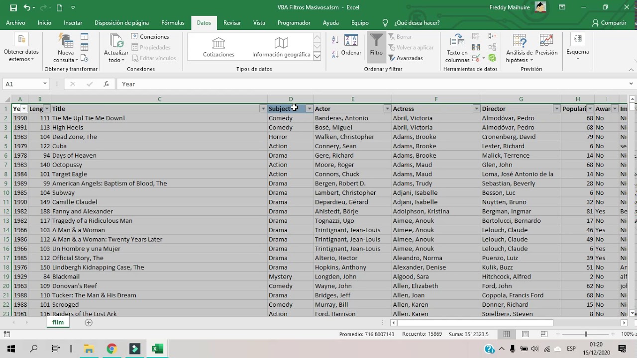 Crear un libro por cada filtro de una columna en Excel VBA