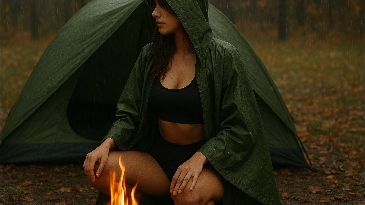🌧️ Solo girl camping in the rain &mdash; peaceful and wild