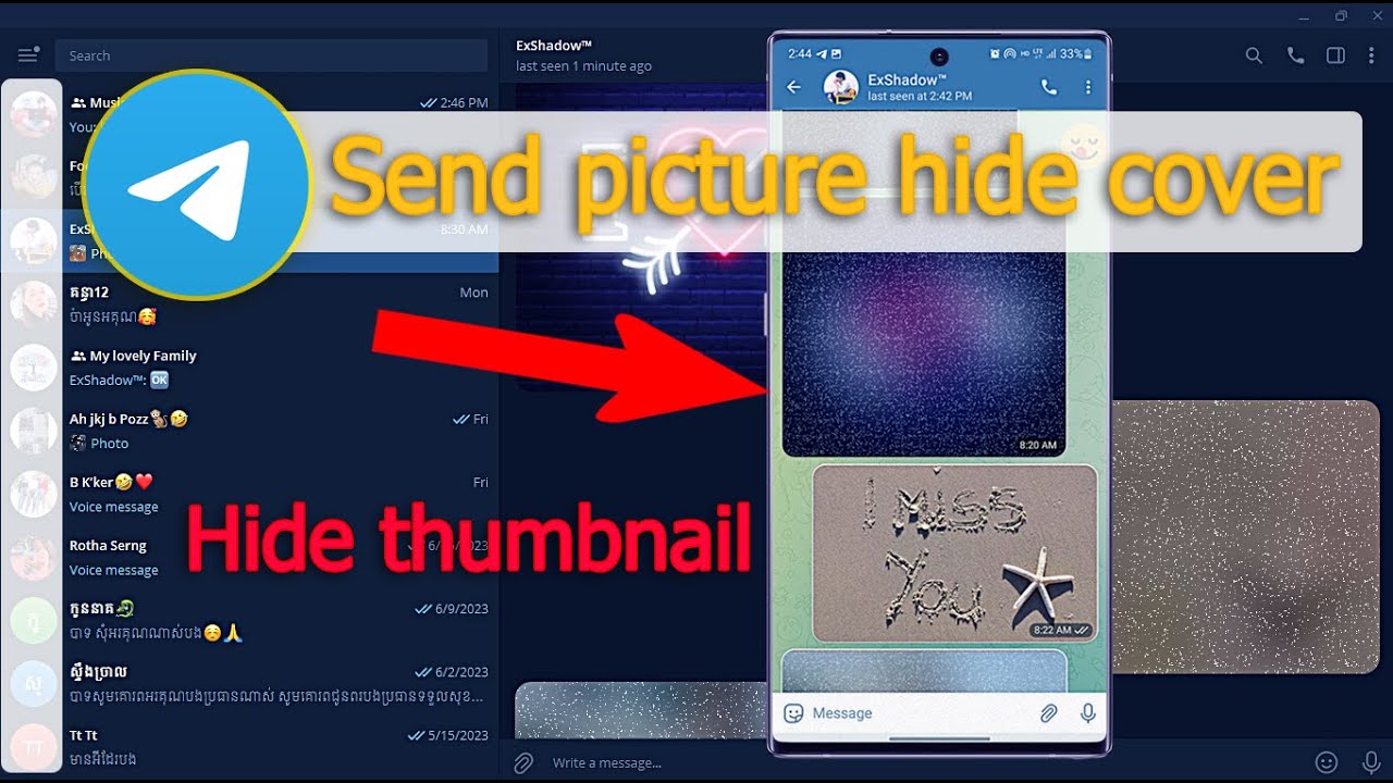 How to send picture hide cover in Telegram, send photo hide cover in Telegram hide picture thumbnail