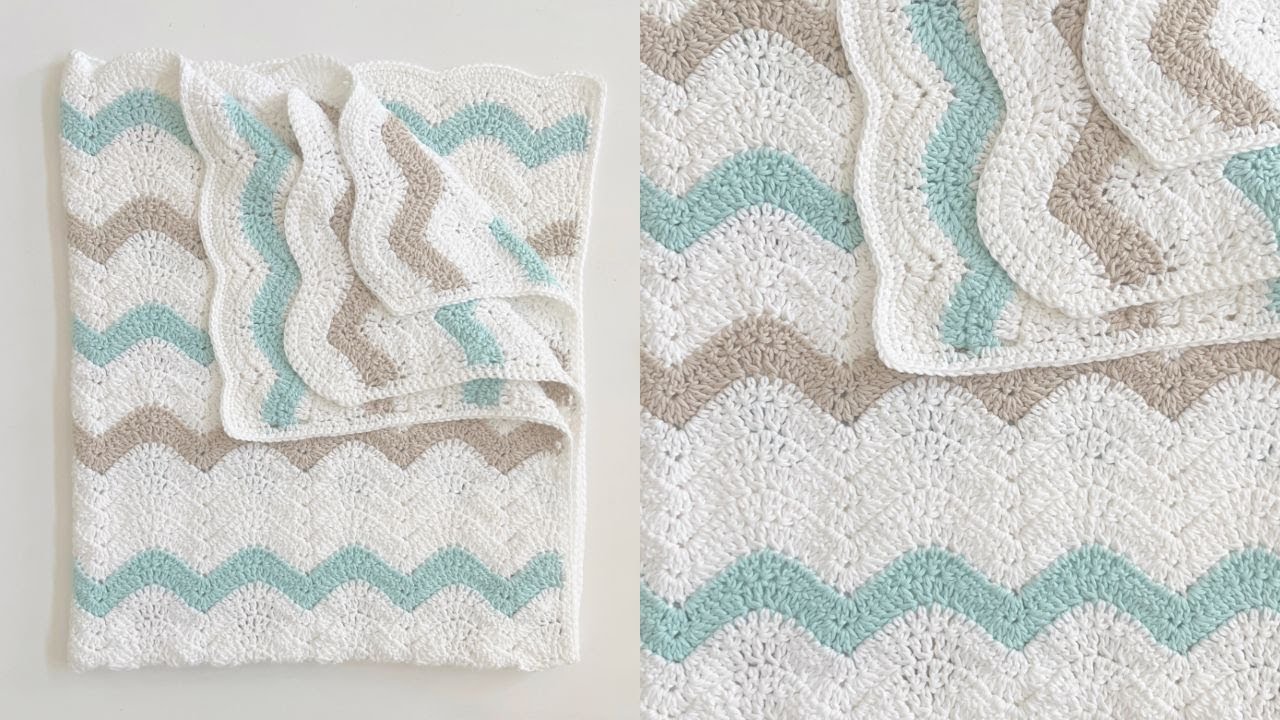 How to Crochet the Ocean Waves Blanket Pattern from Yarnspirations.com.