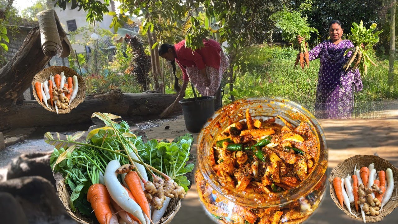 सालों साल चलने वाला चटपटा मूली गाजर हरी मिर्च का अचार/CARROT RADISH PICKLE RECIPE#marybarlavloga