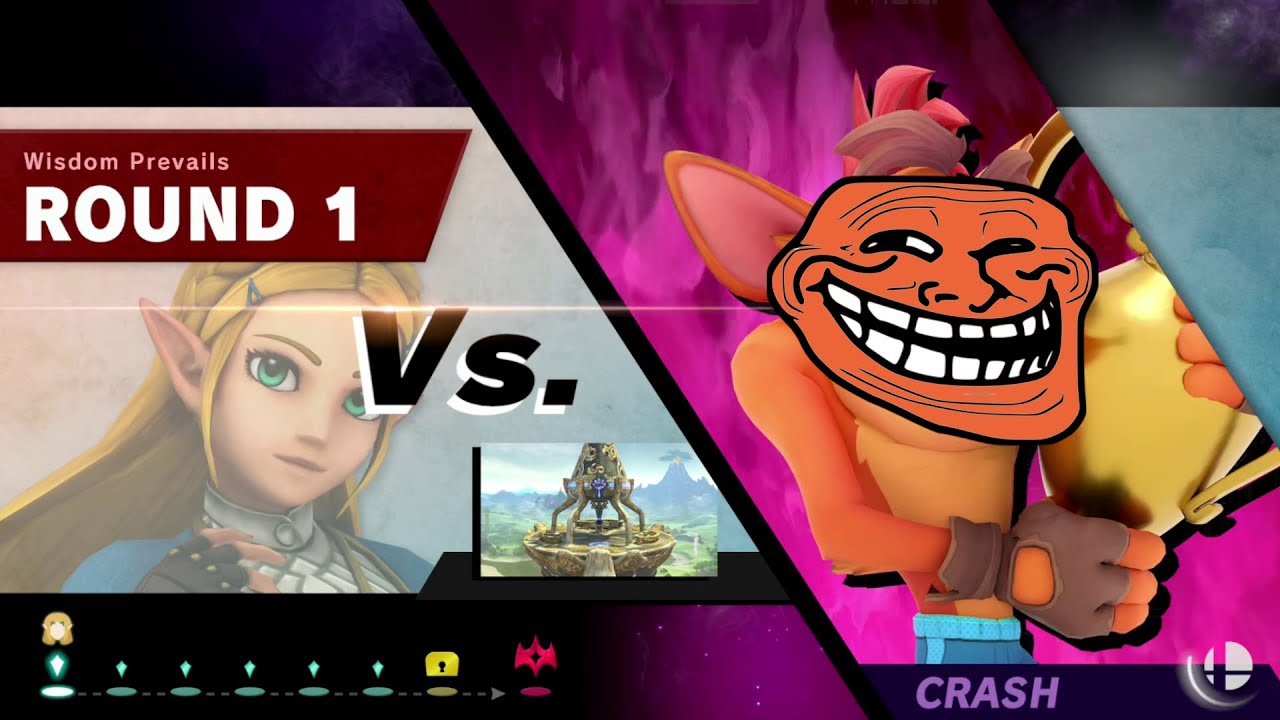 BotW Zelda vs Classic Mode 9.9 Difficulty [UNEDITED-CRASH]: SSBU Mods -By Hakirya