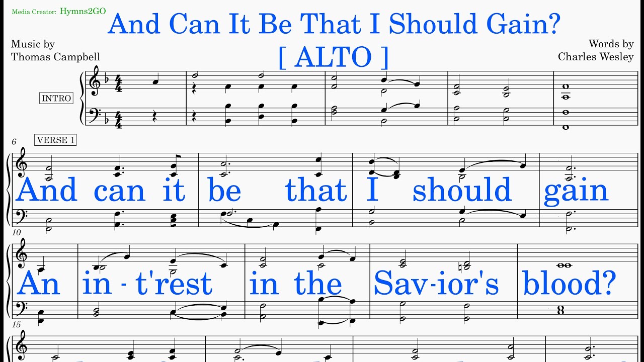 And Can It Be That I Should Gain  (Campbell - Wesley) [v2] Alto
