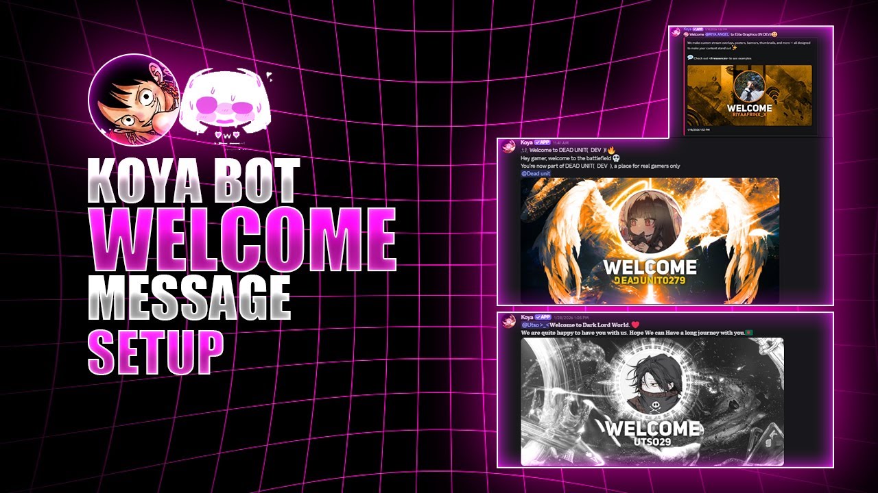 Koya Bot Welcome & Goodbye Message Setup 2026  Custom Discord Welcome Image  Easy Copy Paste