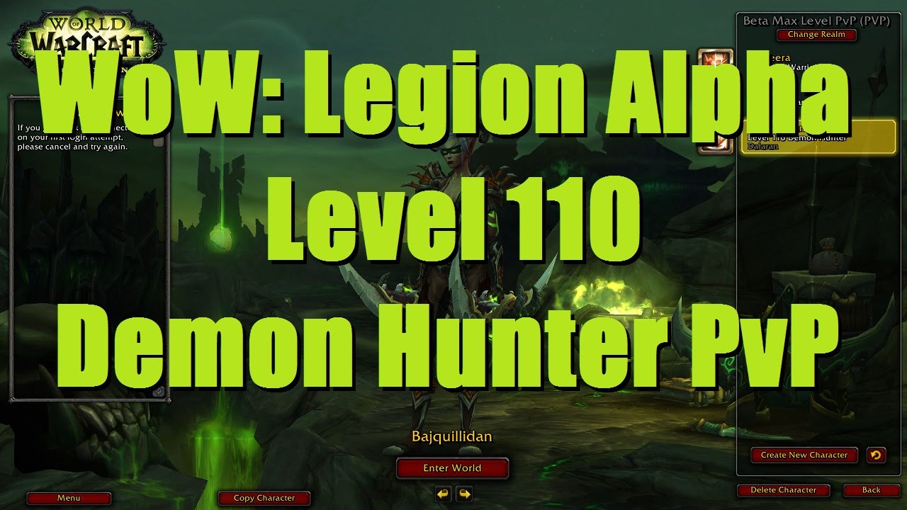 WoW: Legion (Alpha) - Level 110 Demon Hunter 2v2 Arena - Legion Demon Hunter PvP