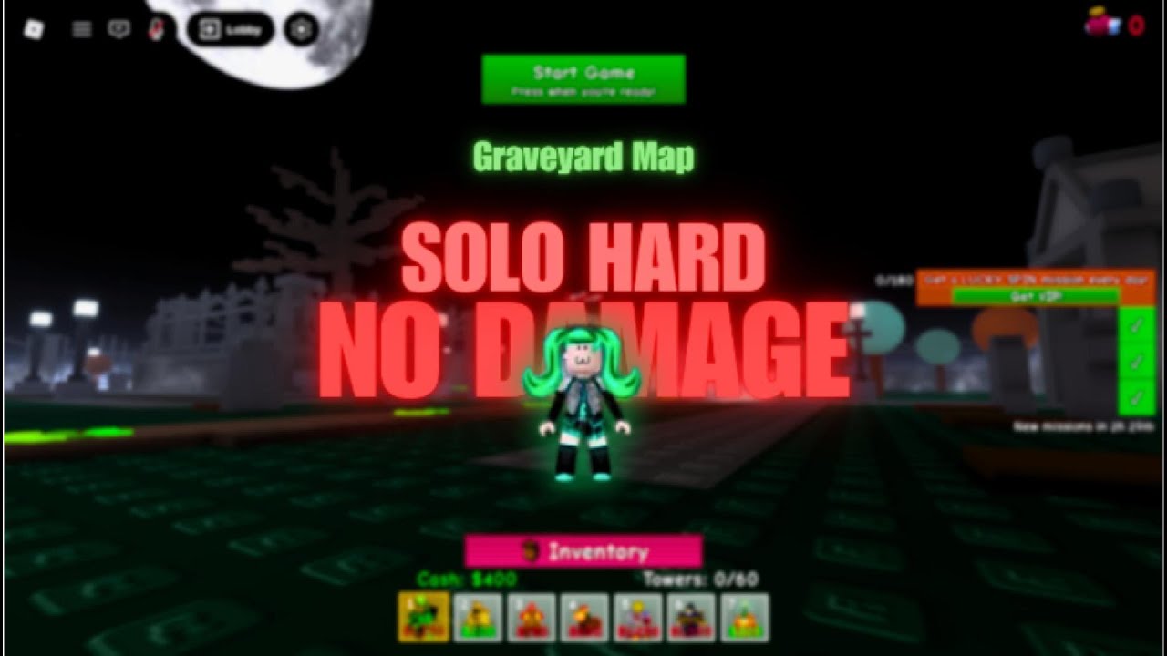 I Beat Graveyard Map SOLO on HARD… NO DAMAGE | Retro Tower Defense