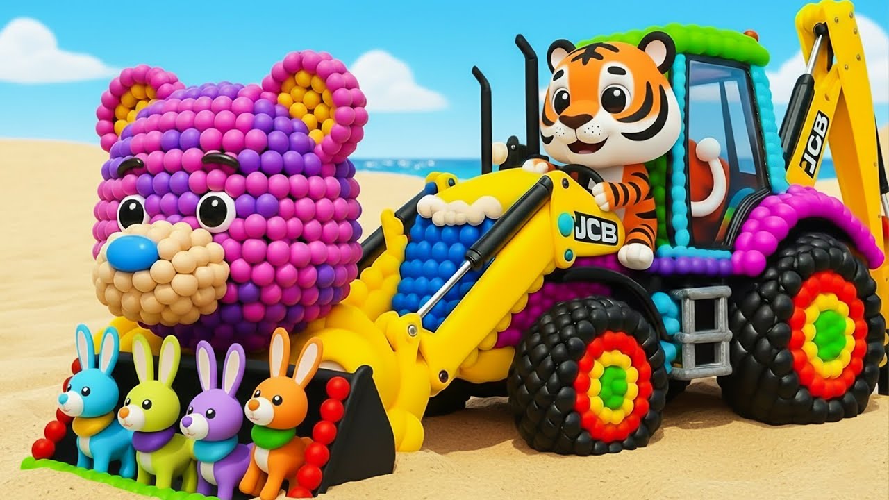 The mascot vibrato assistant JCB and Tractor placed on the football field is popular, co produced