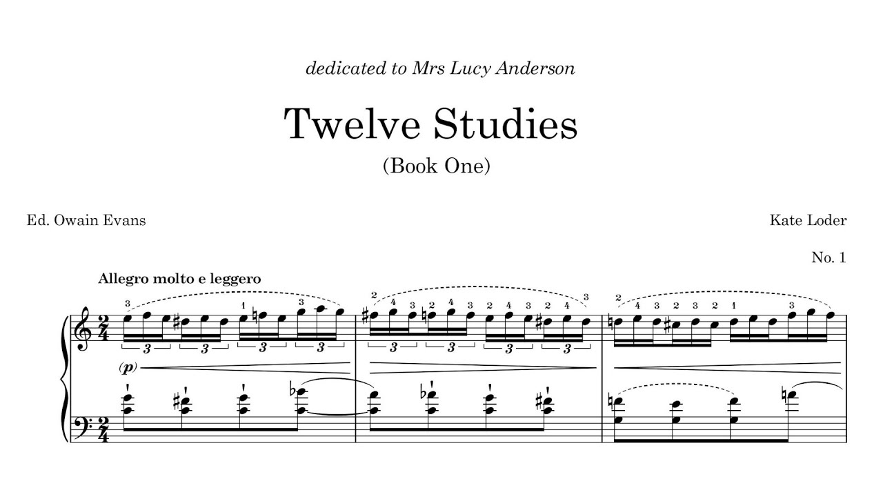 Kate Loder – 12 Studies (Book 1)