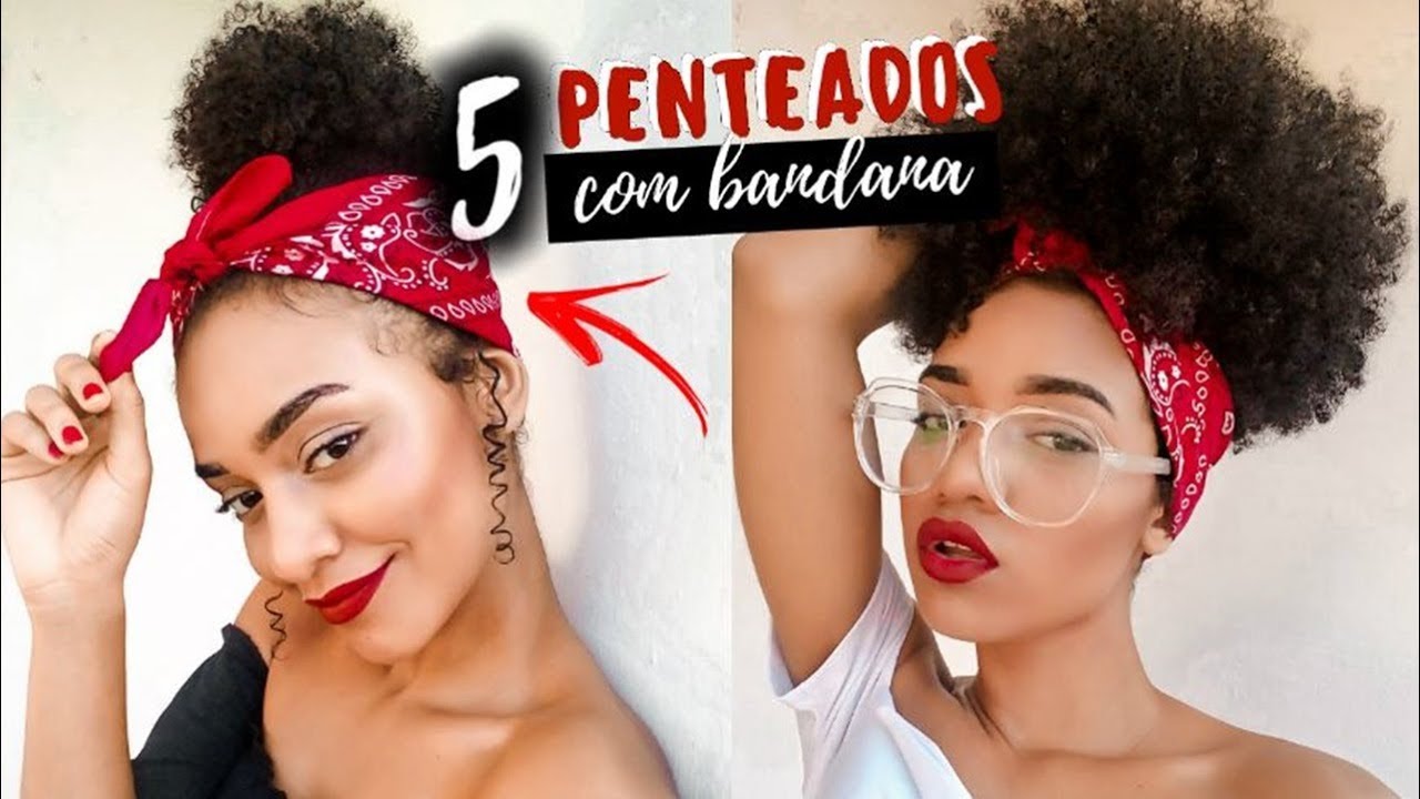 5 Penteados LINDOS usando BANDANA fáceis e rápidos! Carol Soares