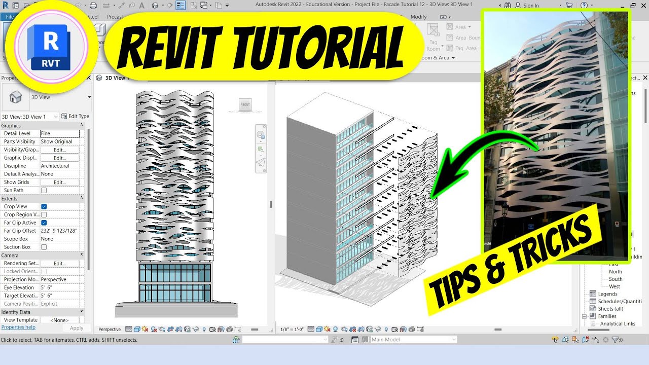 Учебное пособие по волнистому фасаду в Revit | Учебное пособие по Revit для начинающих