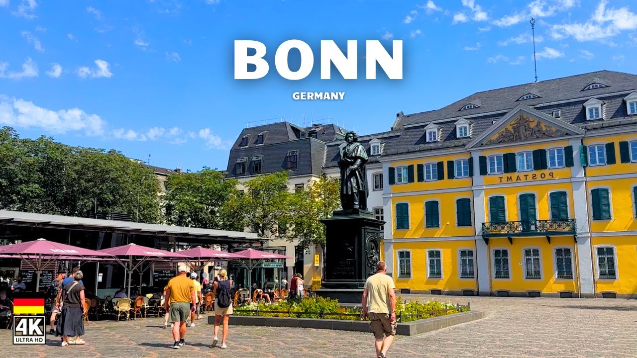 Bonn, Germany 4K HDR Walking Tour | Explore Historic Landmarks & Scenic Beauty in Summer