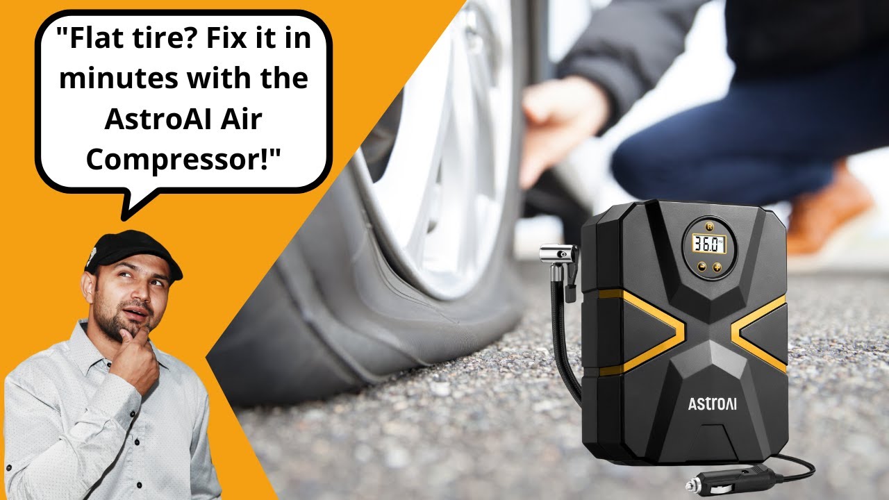 Astroai tyre inflator 12v dc portable air compressor