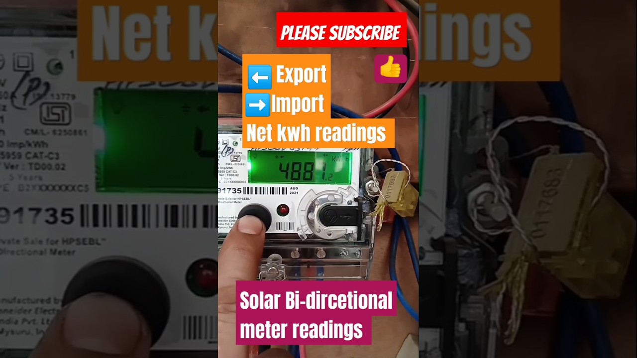 Solar Bi-directional Meter readings #shorts