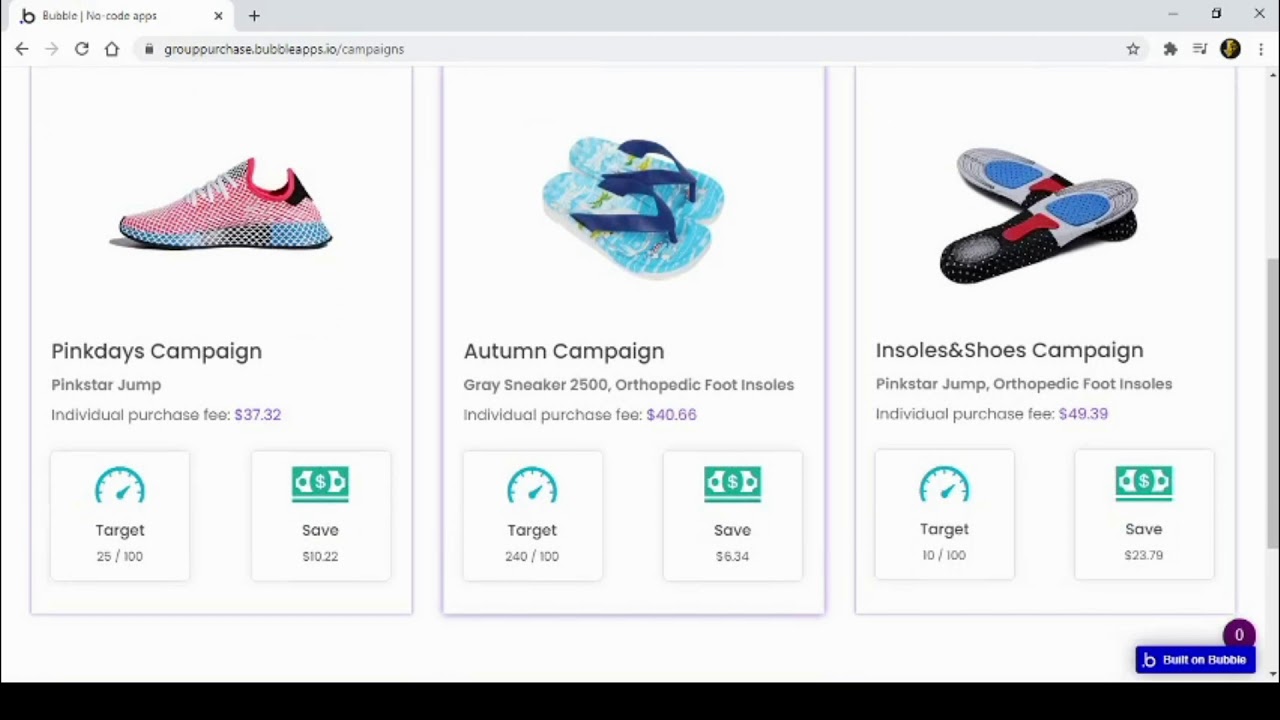 GroupBy - Group Buying App. A template for Bubble.io