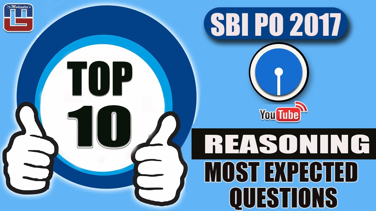 TOP 10 | MOST EXPECTED QUESTIONS | REASONING | SBI PO 2017