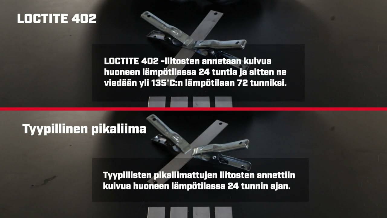 LOCTITE 402 Ultra Performance-pikaliima VS tyypillinen pikaliima (FI)