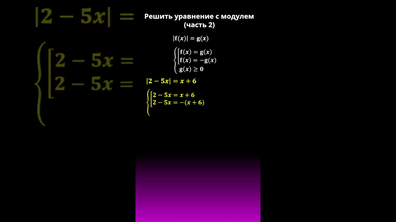Уравнения с модулем  
