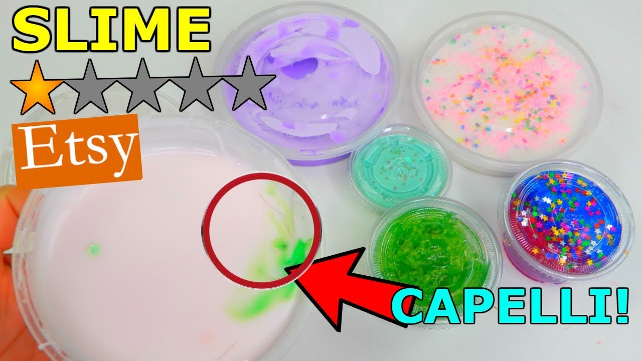 Apro SLIME da 1 STELLA DA ETSY! ORRIBILI! ancora CAPELLI NELLO SLIME