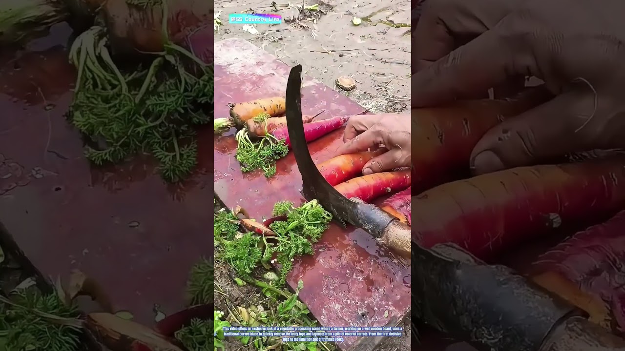 Root to Harvest: How a Curved Blade Trims Fresh Carrots for Market