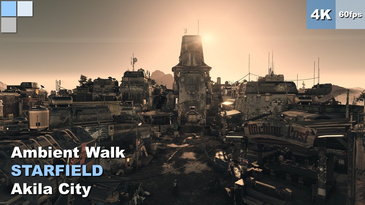 [4K 60fps] STARFIELD - PC - Akila City - Ambient Walk - Relaxing Gameplay