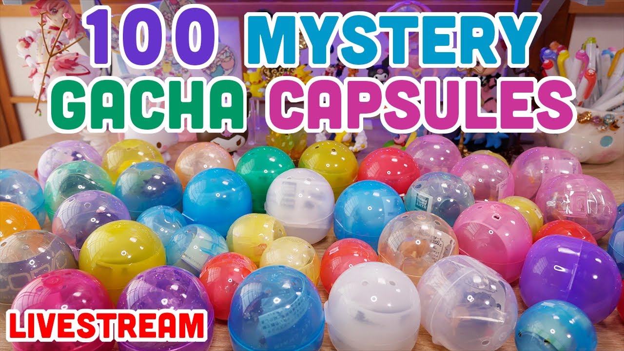 100 MYSTERY GACHA CAPSULE OPENING LIVESTREAM