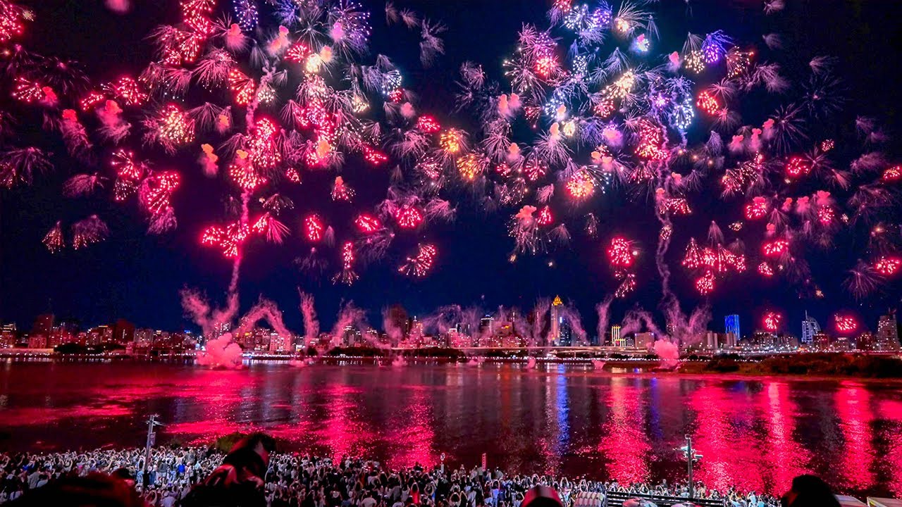 大稻埕煙火480秒壓軸場「800米寬、千輪煙花」｜4K HDR版本｜Taipei Dadaocheng Summer Fireworks Festival 2025