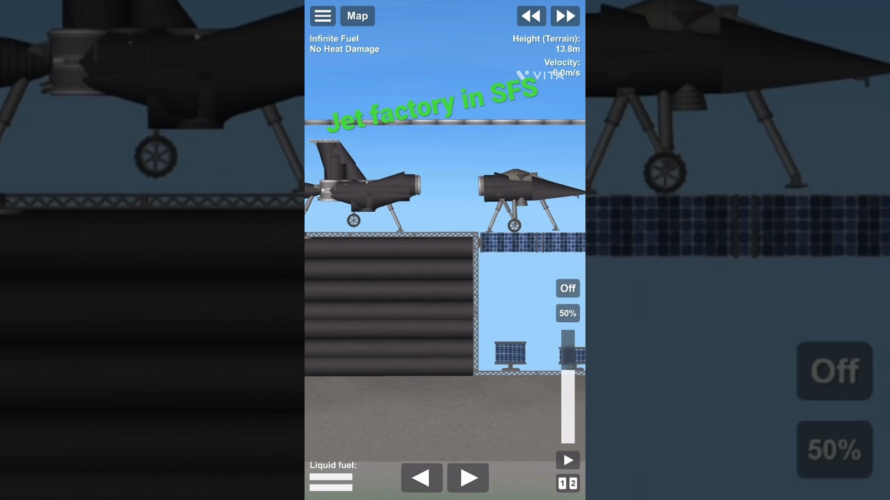 Amazing jet factory in space flight simulator
