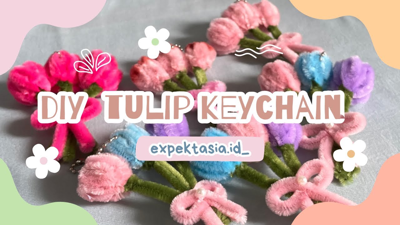 #2🌸DIY KEYCHAIN KAWAT BULU BUNGA TULIP🎀 DIY GEN Z MUDAH BANGET DIPRAKTEKIN!!🎀