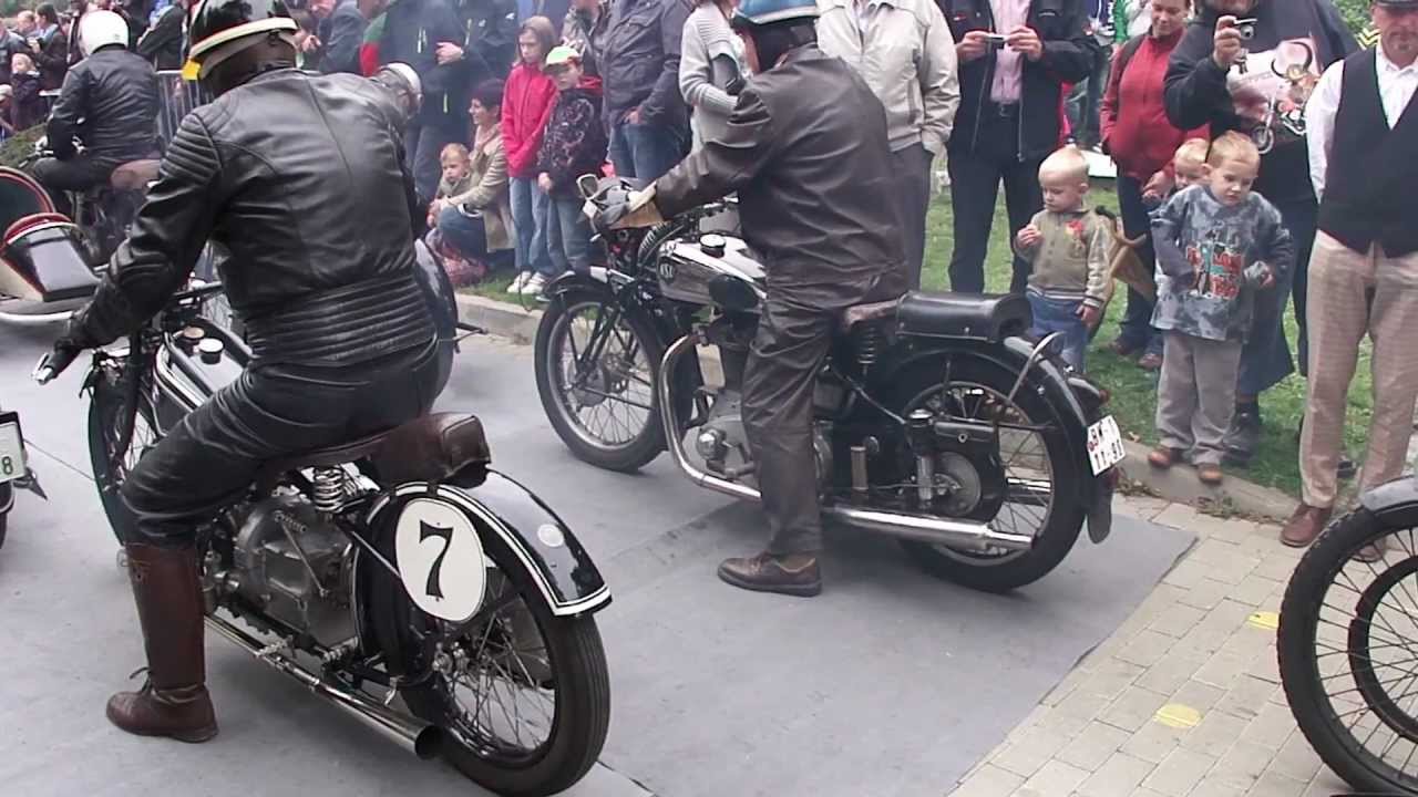 Brno CZ OldTimers 2012 - motorcycles waiting at the starting line