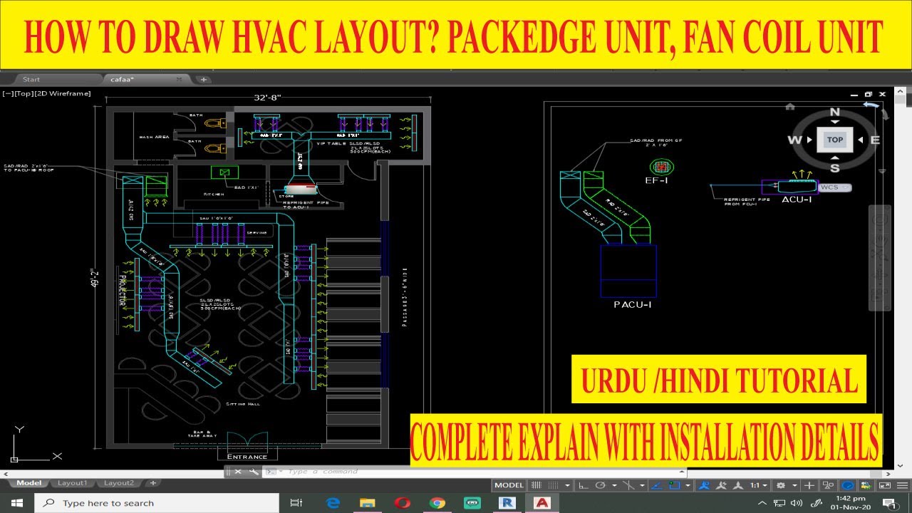 Auto CAD: HVAC Layout Designing & Drafting in Urdu/Hindi