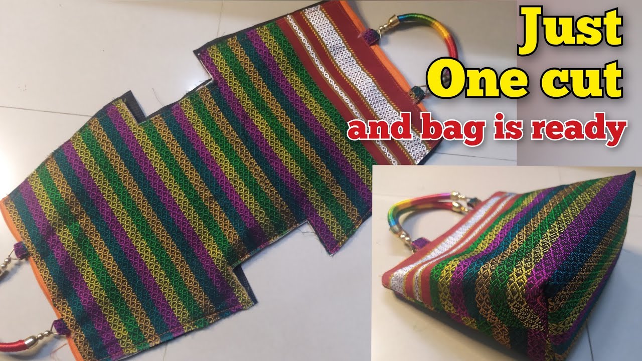सिंगल एक कट लगाओ और बैग तैयार | Ladies bag single cut and bag Ready -how to stitch khan purse making