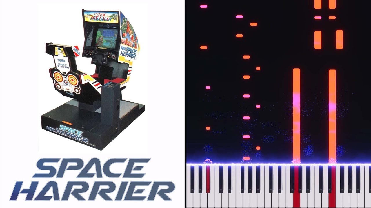 Space Harrier - Main Theme,  Synthesia-Style Piano Tutorial