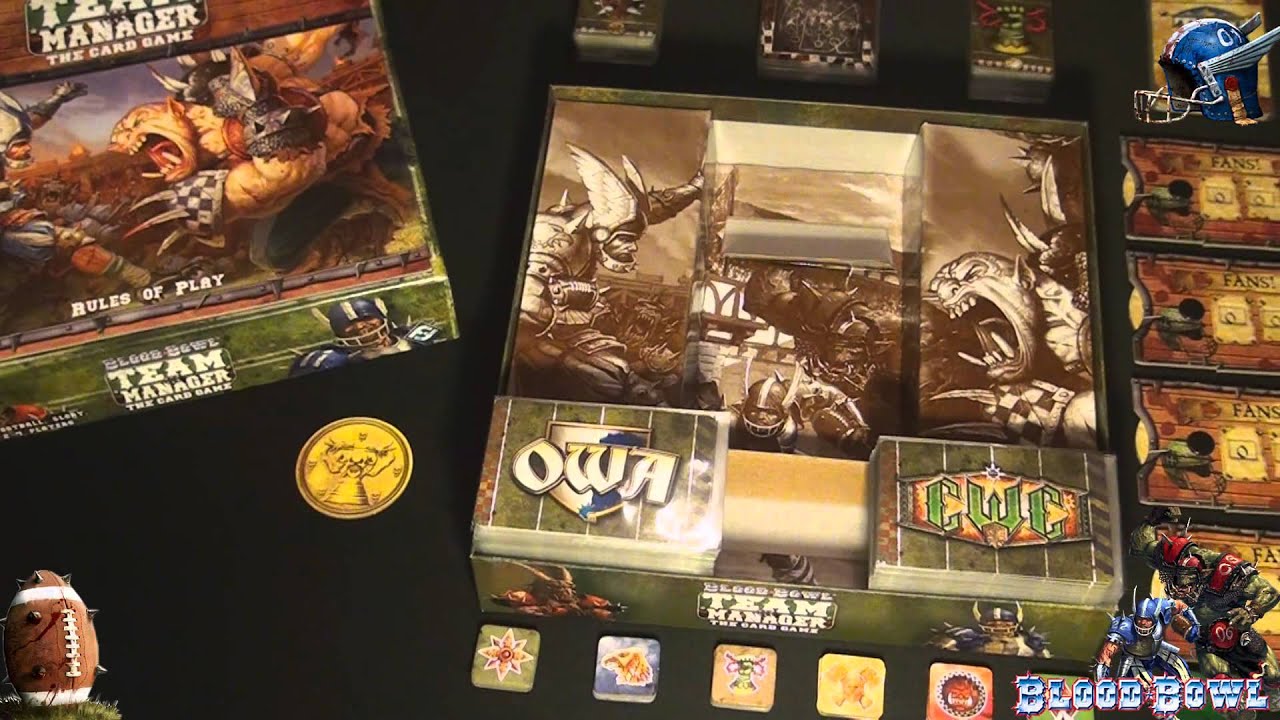 Drakkenstrike's Blood Bowl Team Manager: The Card Game Components Breakdown Video Review in HD