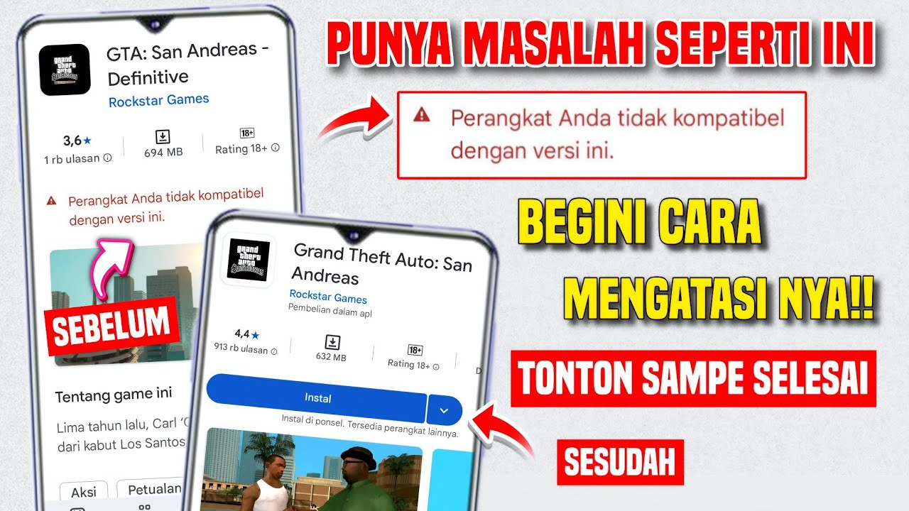 Cara Mengatasi Aplikasi Tidak Kompatibel Dengan Perangkat Anda | Google Play Store Eror
