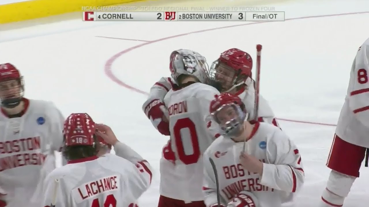 Boston U. scores OT goal to advance to 2025 Frozen Four over Cornell