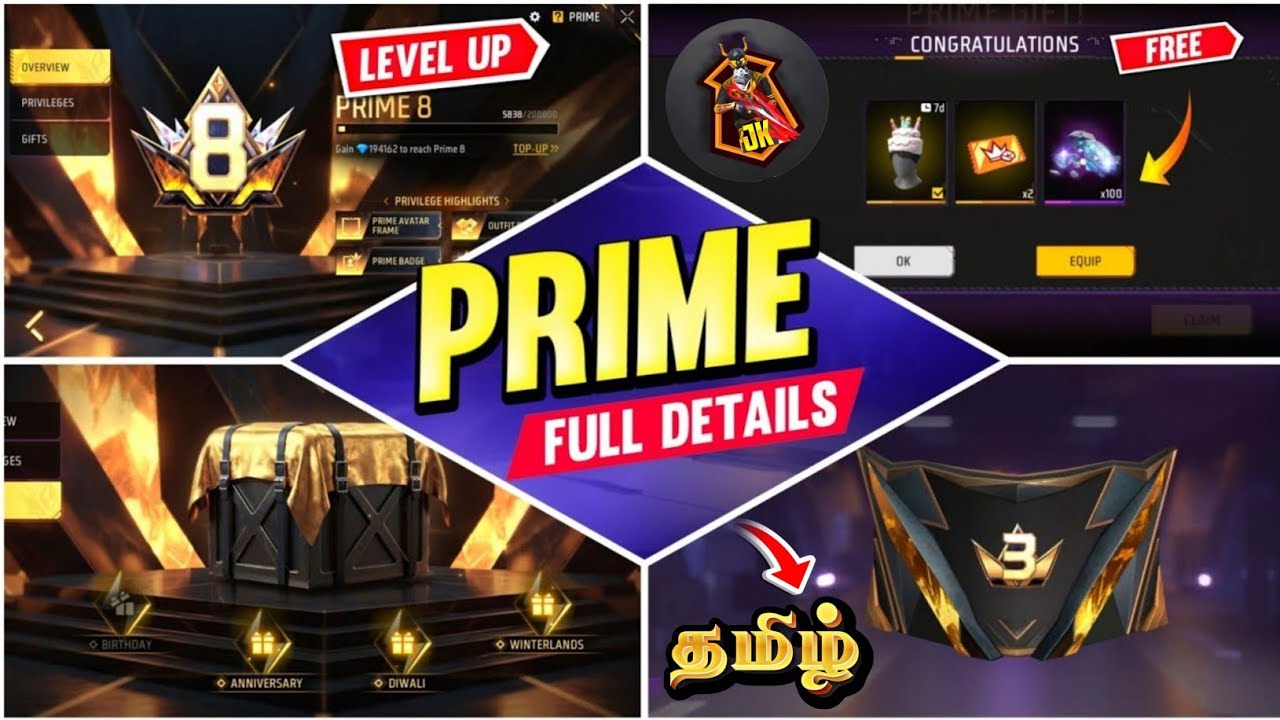 HOW TO COMPLETE PRIME  LEVEL 8 FREE FIRE || NEW PRIME EVENT FREE FIRE|| NEW PRIME LEVEL EVENT TAMIL