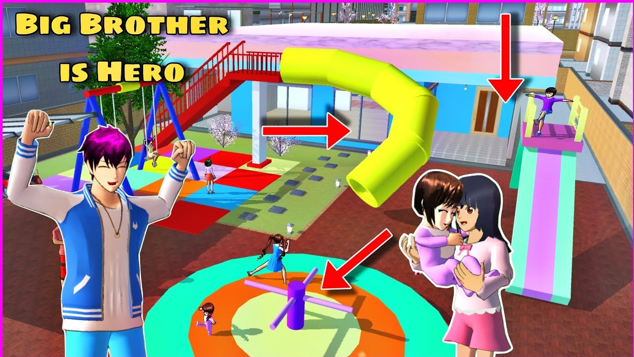 Новый мини-парк развлечений для детей в домике Юки в игре Sakura School Simulator
