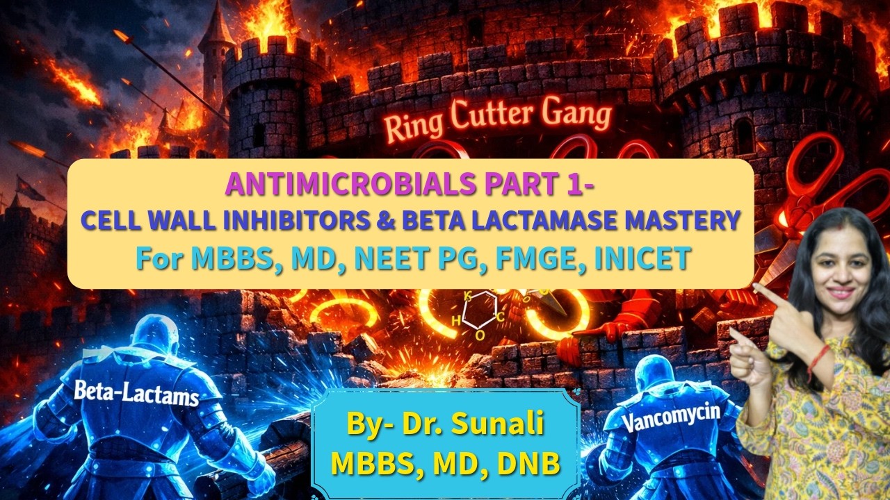 Antimicrobials Part 1: Cell Wall Inhibitors & Beta-Lactamase  for MBBS, MD, NEET-PG, INICET & FMGE
