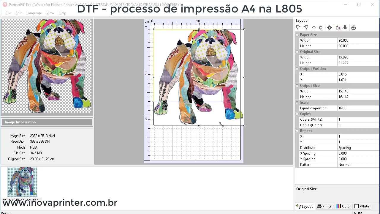 DTF - Processo de impressão A4