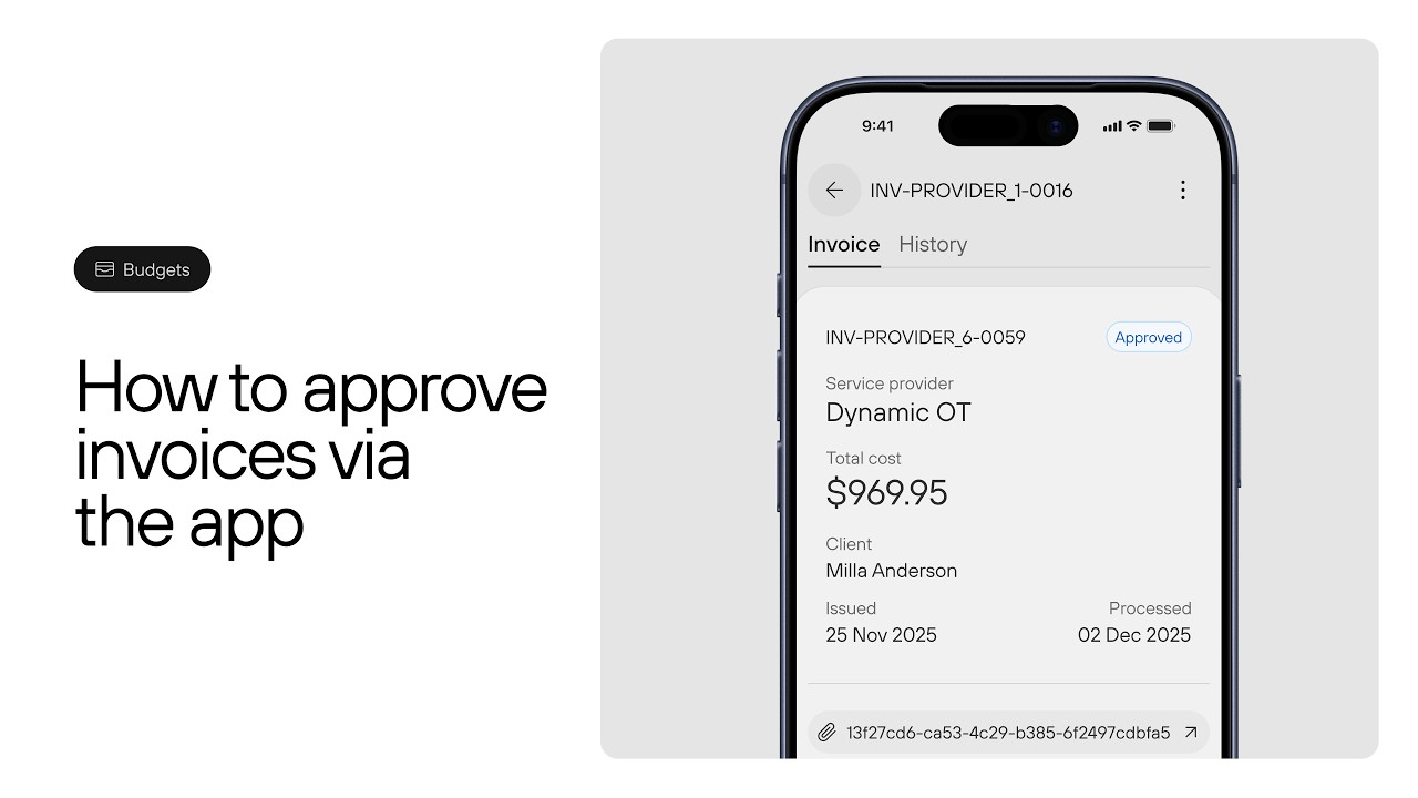 How to approve invoices via the app