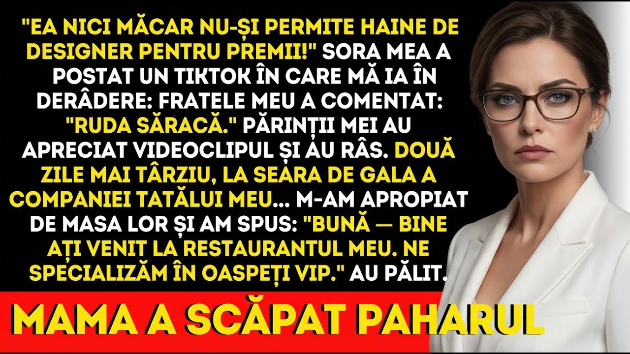 Familia mea a spus că nu îmi permit branduri la premii — apoi au realizat că mâncau la mine acasă.