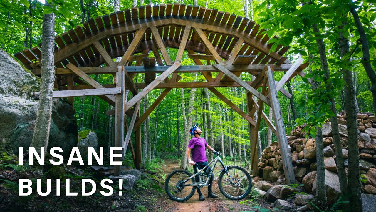 the CRAZIEST trail features i've ever seen in a public bike park