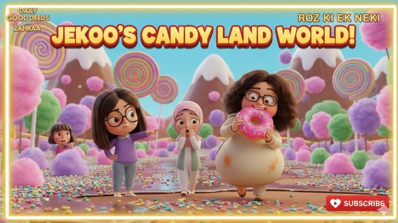 Funny Jekoo in Candy Land! 🍭 Learn Sharing & Islamic Manners for Kids ✨ #RozKiEkNeki