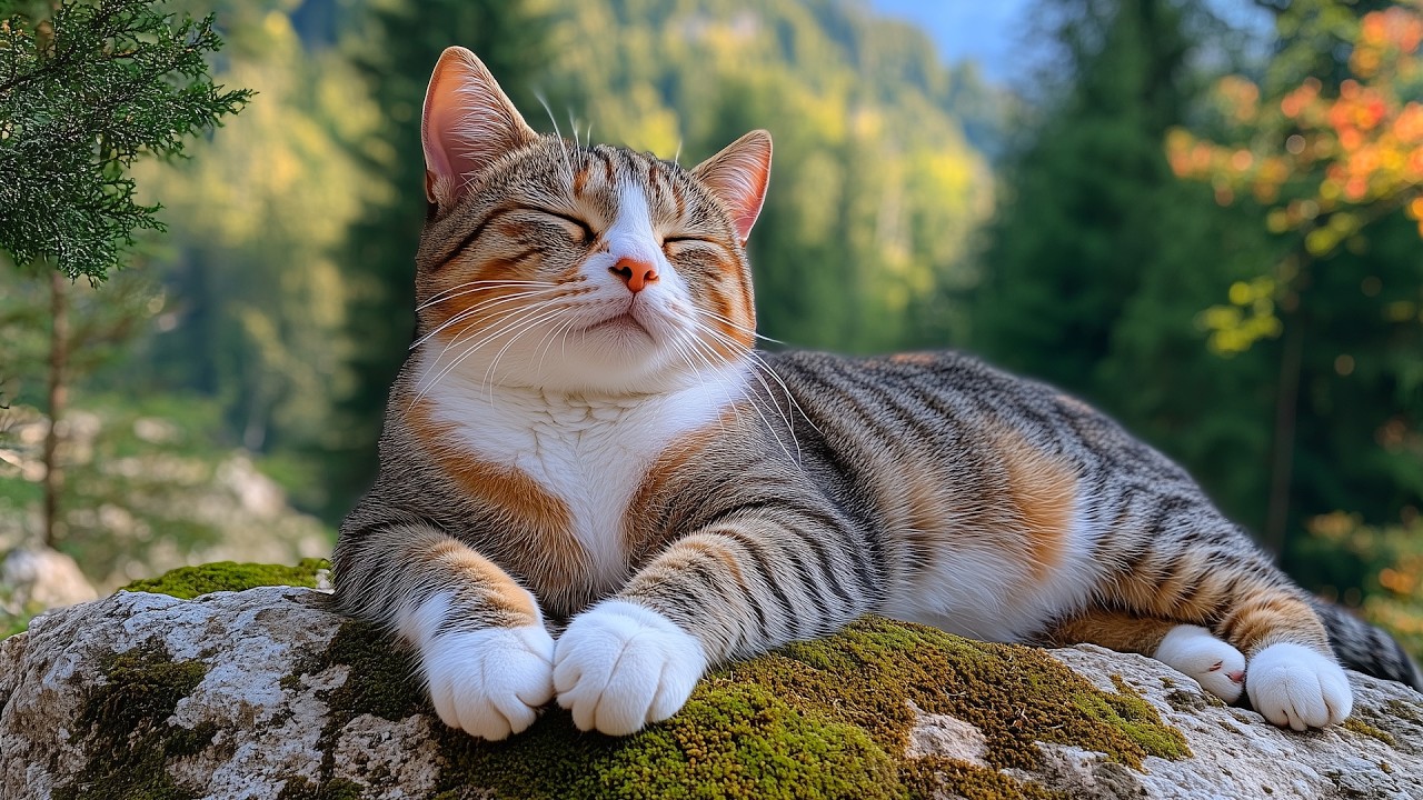 12 Hours Of Calming Music for Cats 🐈 Cat Video Warm Scenes 🎵 Calm and Safe Feeling 😴