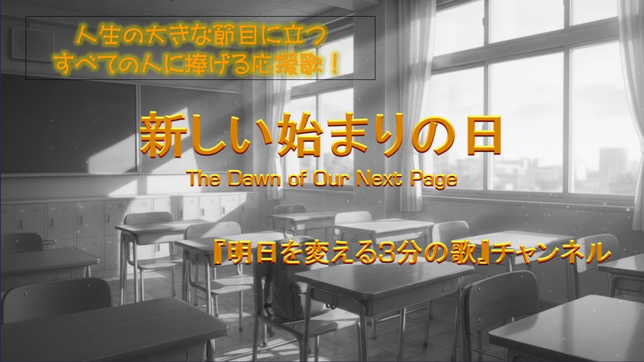 卒業を迎えた貴方、そして人生の大きな節目に立つすべての人に捧げる…再出発のアンセム…♪「新しい始まりの日」