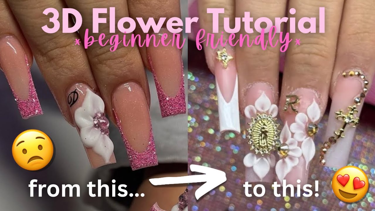 3D flower nail tutorial 🌸 *beginner friendly*